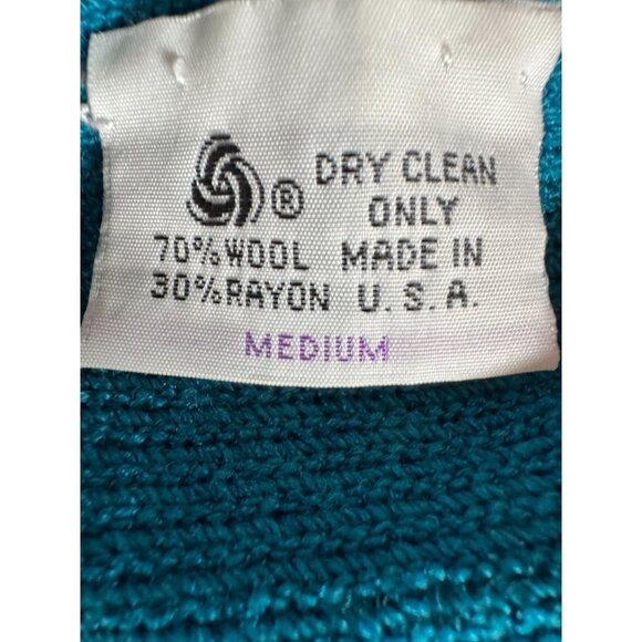 Vintage Steve Fabrikant Neiman Marcus Wool & Rayon Medium Sweater Dress With Geo - Picture 6 of 16